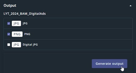 Generate output&nbsp;button