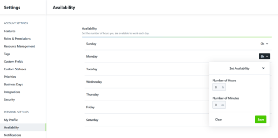 personal availability 