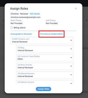 promote as global admin