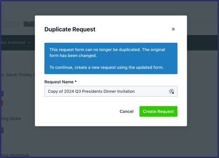 Request panel