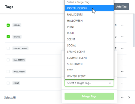 selecting target tag