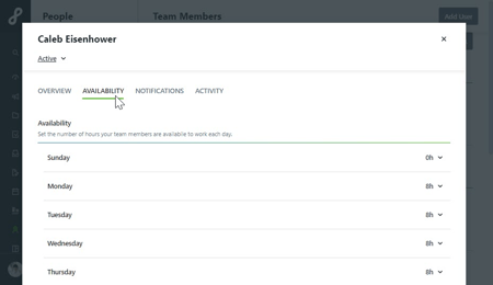 Managing Availability for Team Members