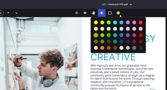 Choose annotation color button