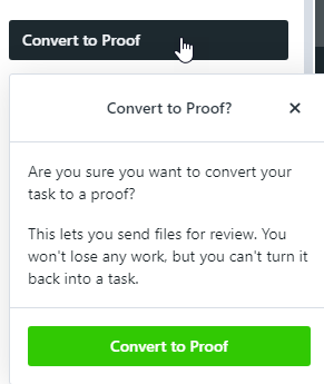 Convert to Proof confirmation