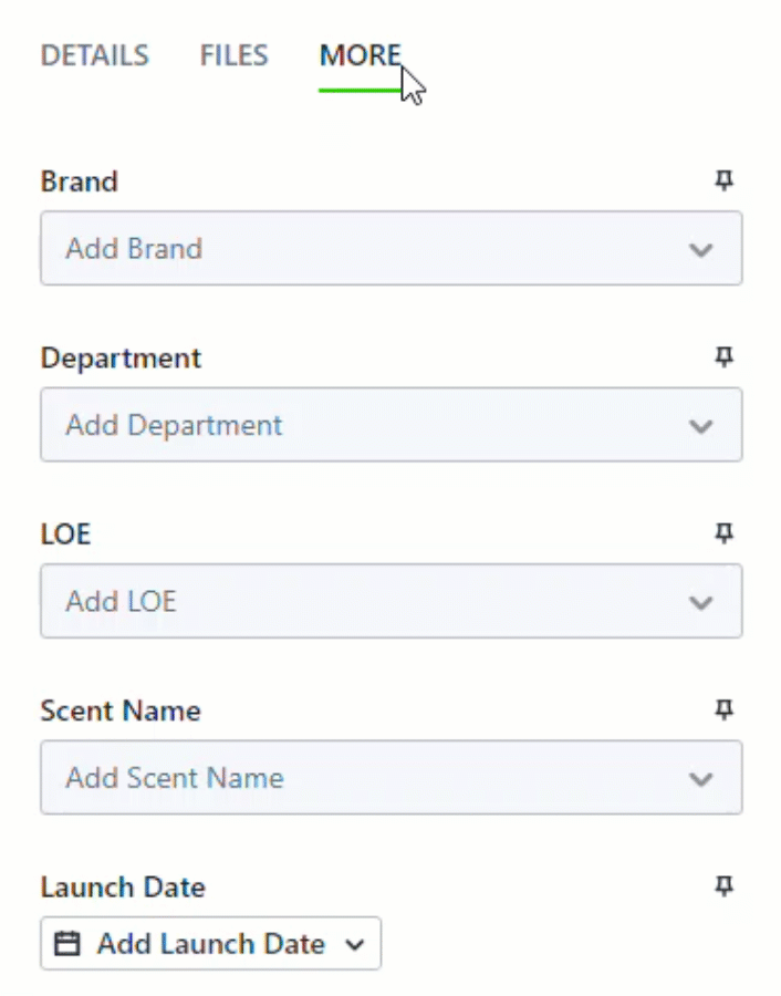pinning custom field