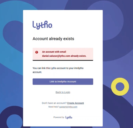 SSO login screen