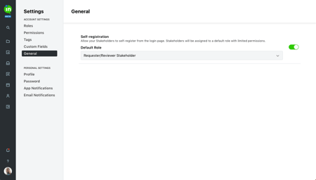 Self-Registration toggle