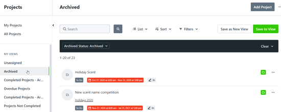 Archived Items in custom view