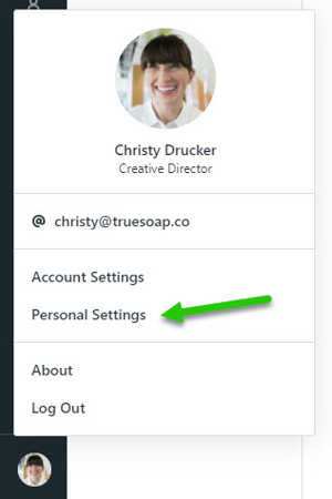 Personal Settings option