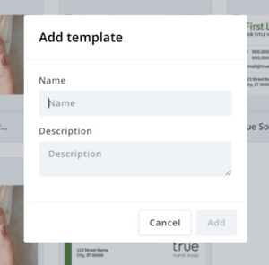 Add template screen