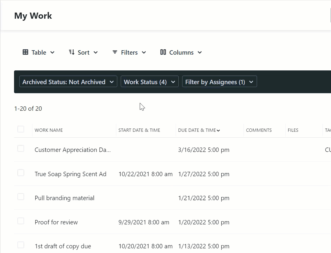 Resizing and reordering columns