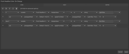 Action logic example