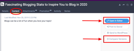 Content tab