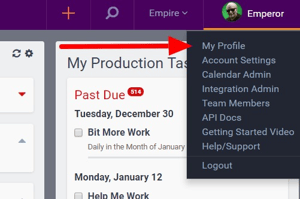 My Profile button