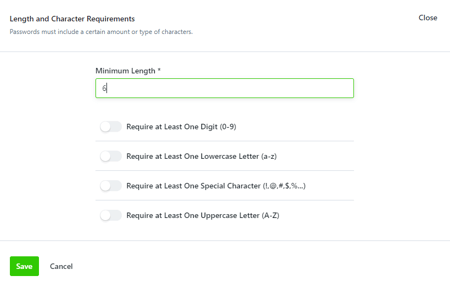 Length and Character Requirements