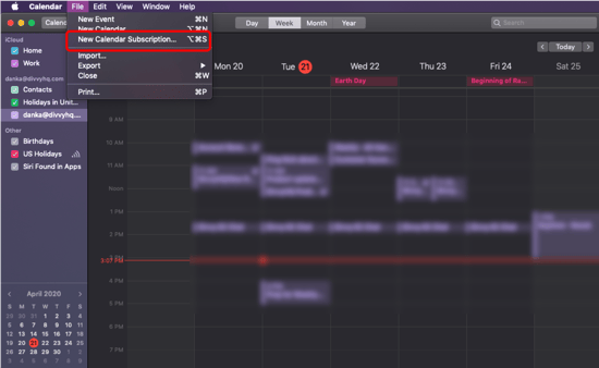 Add new calendar from iCal