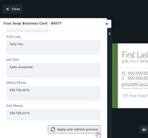 Apply and refresh preview button
