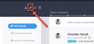 Copy URL to Clipboard button