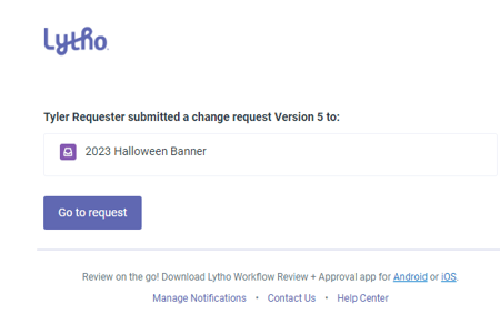 Change Request - Submitted Notification