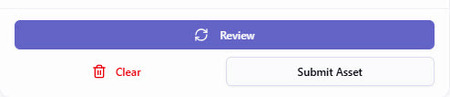 Clear and Submit Asset buttons