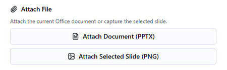 Attach files options