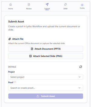 Microsoft Office Submit Tab