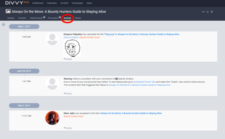 Activity Tab