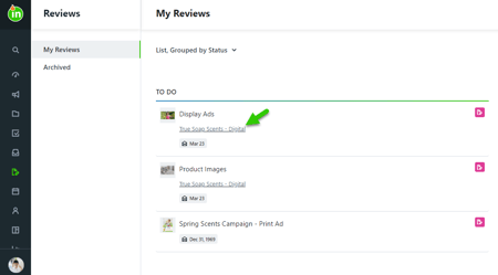  My Reviews list 