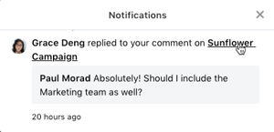 link within notification