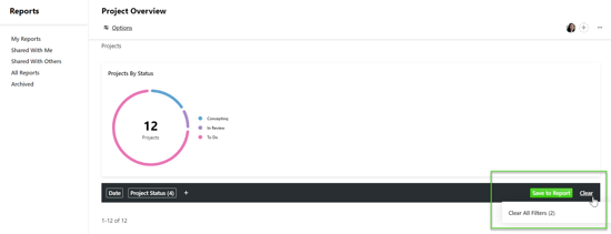 Clear All Filters option