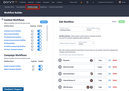 Custom workflow builder