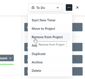 Remove from Project option