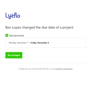 Notification for Updated Due Dates