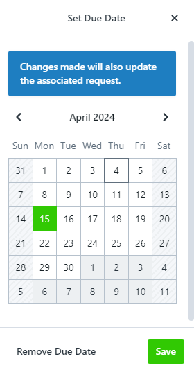 setting due date