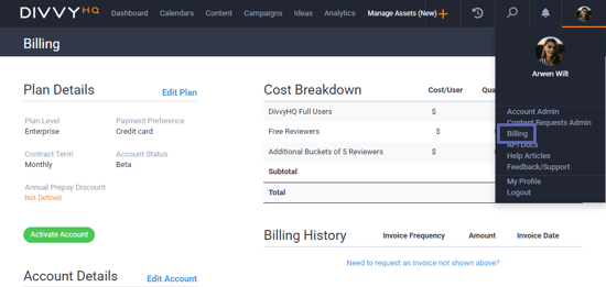Billing interface