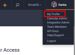 My profile button