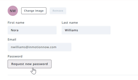  Request new password button