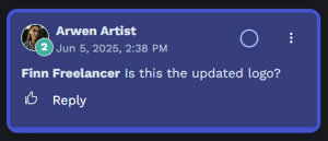 Reviewer’s name in comment