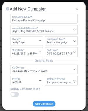 Add campaign