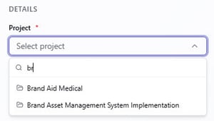 selecting project