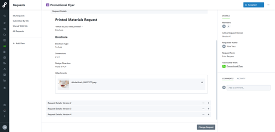 Request History tab