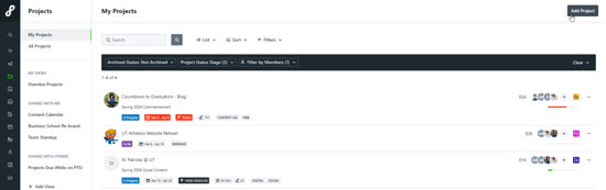 Add project button
