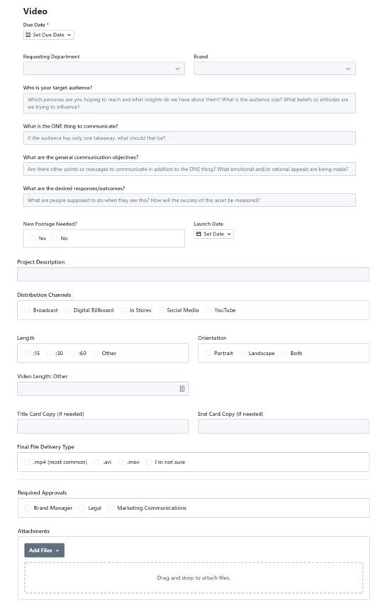 Video Example Form