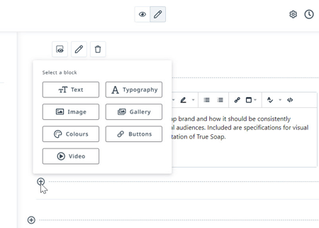 Adding content block