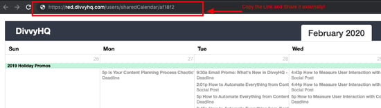Calendar URL