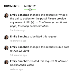 activity panel