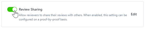 Review Sharing toggle