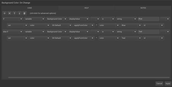 Action logic example