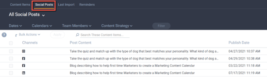 Social post interface