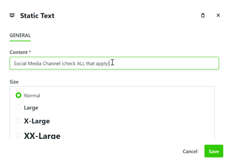 Static Text Field